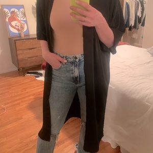 Long black silk kimona